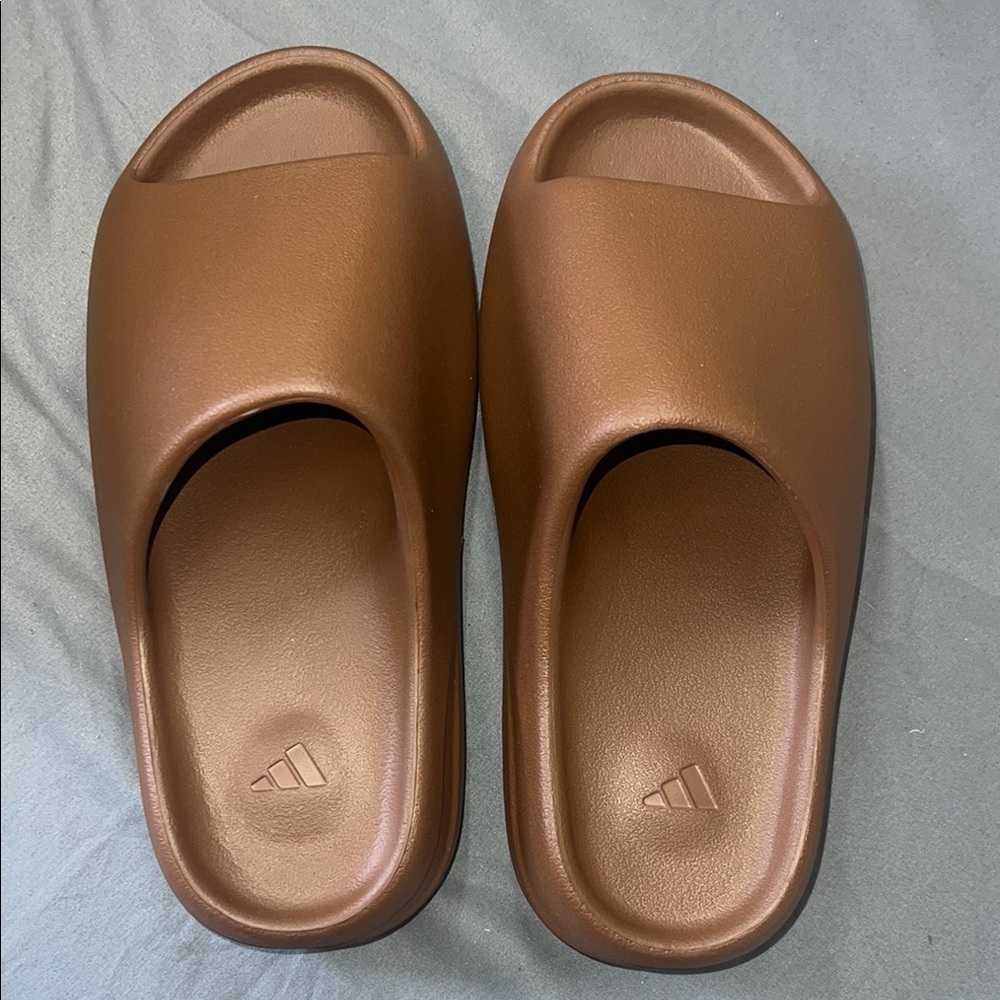 Adidas Yeezy  Brown Slide Sandals with Minimalist Design